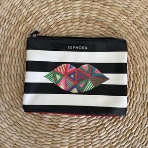 Sephora Striped Cosmetic Pouch